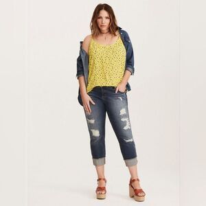 Torrid Challis Lace Up Swing Cami Womns SZ Medium Microfloral Cottagecore Simple